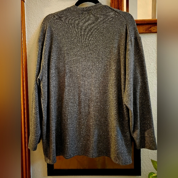 Bleusalt, The Oversized V-neck in Dark Gray Sparkle Size 0 Excellent condition - Picture 4 of 5